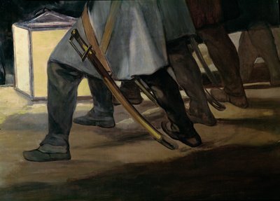 Ejecución de los defensores de Madrid, 3 de mayo de 1808, detalle de los pies de los soldados, 1814 (detalle) de Francisco de Goya