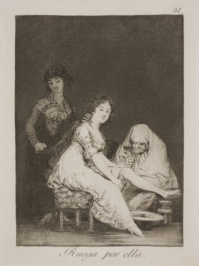 Ella reza por ella de Francisco de Goya