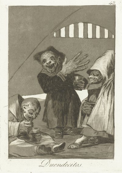 Kobolds Duendecitos Los Caprichos (series title) de Francisco de Goya