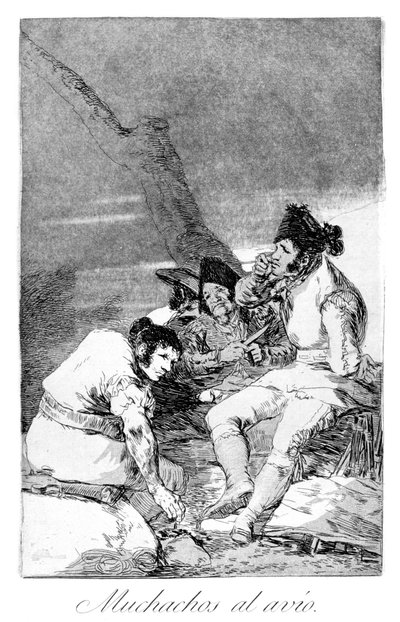 Jóvenes preparándose, 1799 de Francisco de Goya