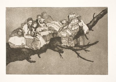 Estupidez ridícula (Andar entre las ramas / Hablar a través de su sombrero) de Francisco de Goya
