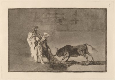 Los moros hacen otro capeo en plaza con su albornoz de Francisco de Goya