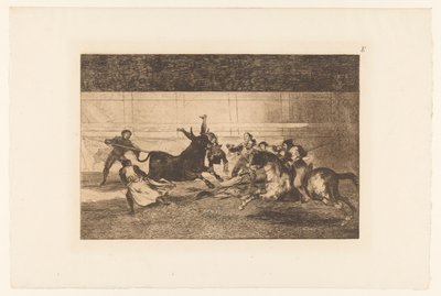 Hombre empalado en un cuerno de toro Mort de Pepe Illo Corridas de toros (título de la serie) La Taureaumachie (título de la serie) La Tauromaquia (título de la serie) de Francisco de Goya