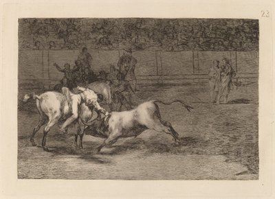 Mariano Ceballos, alias el Indio, mata el toro desde su caballo de Francisco de Goya