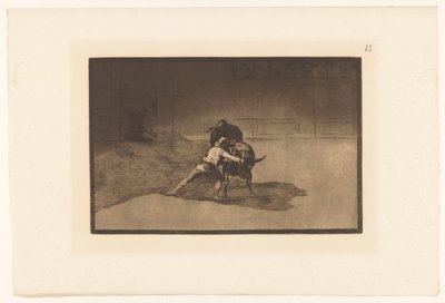 Martincho in gevecht met een stier El famoso Martincho poniendo banderillas al quiebro Stierengevechten (series title) La Taureaumachie (series title) La Tauromaquia (series title) de Francisco de Goya