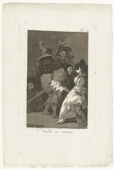 nadie se conoce a si mismo Nadie se conoce (título sobre objeto) Los Caprichos (título de la serie) de Francisco de Goya