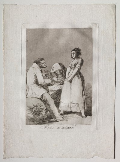 Ochenta Caprichos: Es Mejor Ser Perezoso de Francisco de Goya
