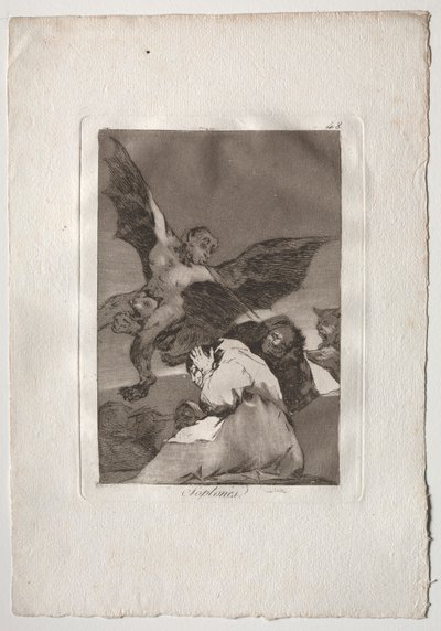 Ochenta Caprichos: Tale-Bearers-Blasts of Wind de Francisco de Goya