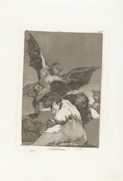 Oorblazers Soplones (título sobre objeto) Los Caprichos (título de la serie) de Francisco de Goya