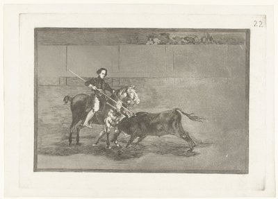 Pajuelera in de arena van Zaragosa Valor varonil de la célebre Pajuelera en la de Zaragoza La Tauromaquia (series title) Stierenvechten (series title) de Francisco de Goya
