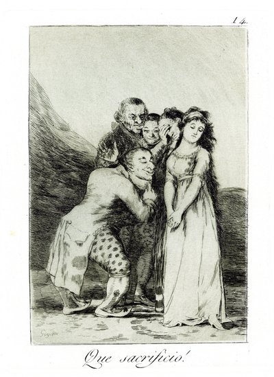 ¡Qué sacrificio! Capricho No 14, 1797-1798 de Francisco de Goya