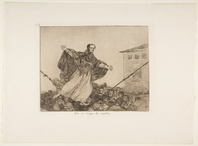 Que se rompe la cuerda, Placa 77 de Los Desastres de la Guerra, después de 1814-15, publicado en 1863 de Francisco de Goya