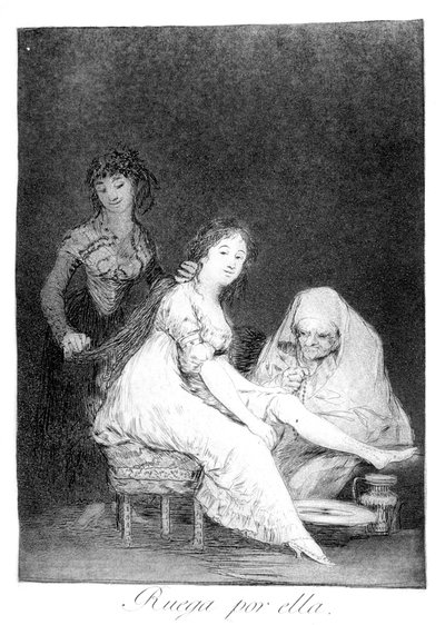 Ella reza por ella, 1799 de Francisco de Goya