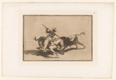 Stierenjacht te paard El animoso moro gazul es el primero que lanceó toros en regla Stierengevechten (series title) La Taureaumachie (series title) La Tauromaquia (series title) de Francisco de Goya