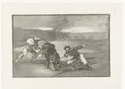 Caza de toros a pie Otro modo de cazar a pie Corridas de toros (título de la serie) La Tauromaquia (título de la serie) de Francisco de Goya