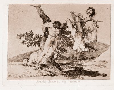 Los Desastres de la Guerra: ¡Gran hazaña con los muertos! (Grabado después del dibujo preparatorio) de Francisco de Goya