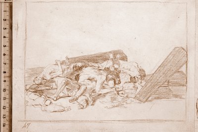 Los desastres de la guerra: Paperas de los muertos (dibujo preparatorio) de Francisco de Goya