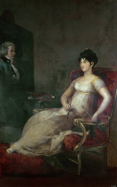 La Marquesa de Villafranca pintando a su esposo, 1804 de Francisco de Goya