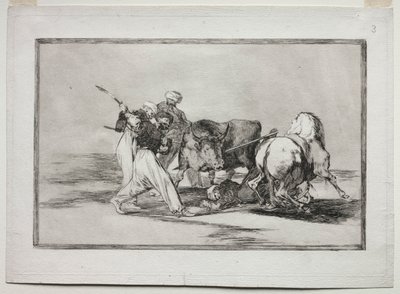 Los moros asentados en España, abandonando las supersticiones del Corán, adoptaron este arte..., 1815-1816 de Francisco de Goya