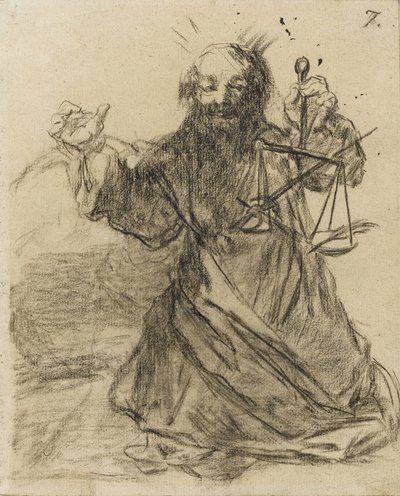 La pluma es más poderosa que la espada, 1819-28 de Francisco de Goya