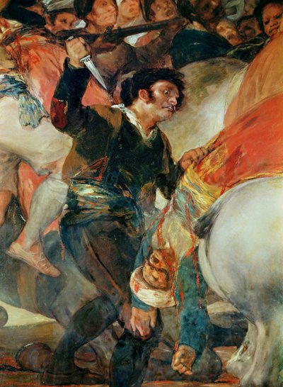El 2 de mayo de 1808. El motín contra los mercenarios mamelucos, (detalle) 1814 de Francisco de Goya