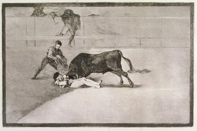 La desafortunada muerte de Pepe Hillo (José Delgado) en la plaza de toros de Madrid el 11 de mayo de 1801, lámina 33 de 