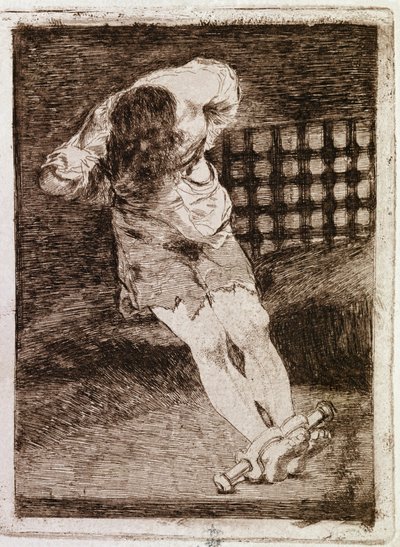 El recluso de una persona culpable no requiere tormento (grabado) de Francisco de Goya