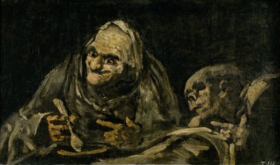 Dos viejos comiendo sopa La bruja de Francisco de Goya