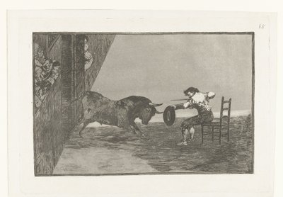Uitdaging van Martincho in de arena van Zaragosa Temeridad de Martincho en la plaza de Zaragoza La Tauromaquia (series title) Stierenvechten (series title) de Francisco de Goya