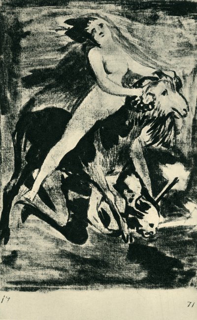 Bruja montando una cabra de Francisco de Goya