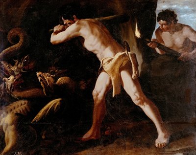 Faticas de Hércules para el Buen Retiro: asesinato de Idra de Lerna de Francisco de Zurbaran