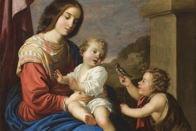 Madonna y el Niño con el infante San Juan, 1658 (detalle) de Francisco de Zurbaran
