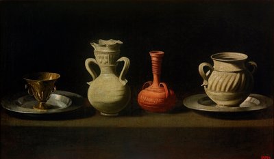 Naturaleza muerta con cuatro recipientes de Francisco de Zurbaran