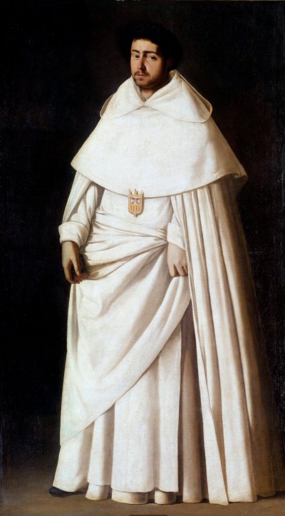 Retrato de monje mercedario, Orden Religiosa Española de Francisco de Zurbaran
