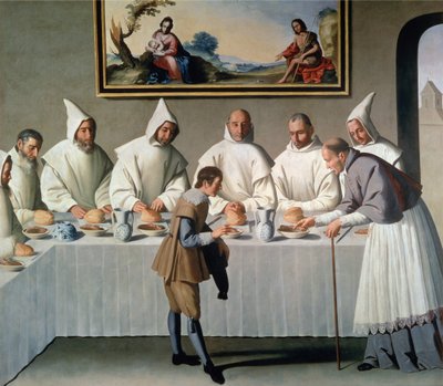 San Hugo de Cluny (1024-1109) en el Refectorio de los Cartujos, 1633 de Francisco de Zurbaran