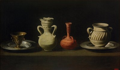 Naturaleza muerta con cuatro recipientes de Francisco de Zurbaran