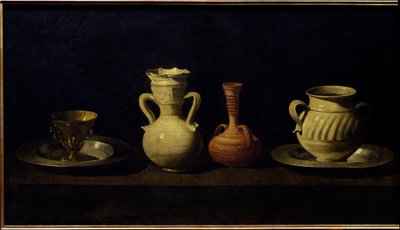 Naturaleza muerta, copas y jarrones de Francisco de Zurbaran