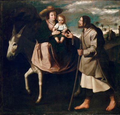 La huida a Egipto, finales de 1630s de Francisco de Zurbaran