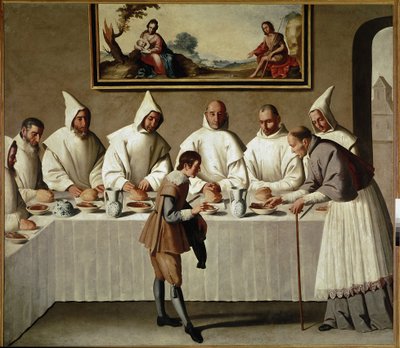 El milagro de San Hugo en el refectorio de los cartujos de Francisco de Zurbaran