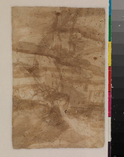 Fragmento de un paisaje, verso, siglo XVII de Francisco the Younger Herrera