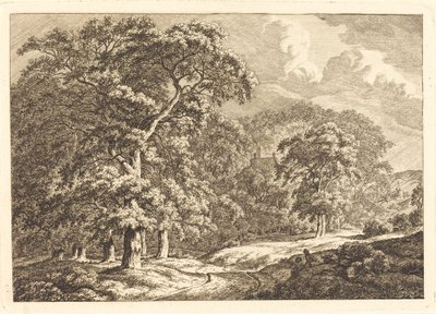 Bosque con Viajeros en un Camino de Franciscus A. Milatz