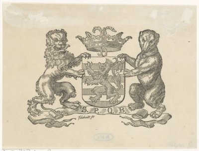 Viñeta con el escudo de armas de la ciudad de Berna de Franciscus Johannes de Hondt