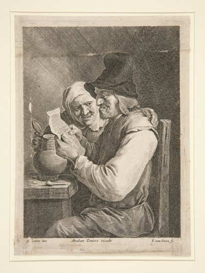 pareja leyendo una carta de Franciscus van der Steen