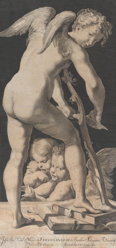 Cupido afilando su arco, 1645-72 de Franciscus van der Steen