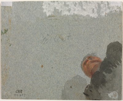 Estudio de una cabeza vista desde abajo, tercer cuarto del siglo XVII de Francisque Millet