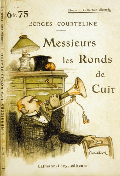 Portada de "Messieurs les ronds de cuir" de Georges Courteline, c.1908 (litografía en color) de Francisque Poulbot