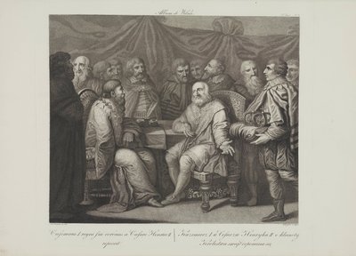 Casimiro I el Restaurador reuniéndose con el emperador Enrique III por Smuglewicz, Franciszek (1745-1807). Litografía, finales del siglo XVIII. Colección particular de Franciszek Smuglewicz
