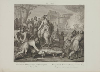 La destrucción de los dioses paganos por Mieszko I de Polonia por Smuglewicz, Franciszek (1745-1807). Litografía, finales del siglo XVIII. Colección particular de Franciszek Smuglewicz