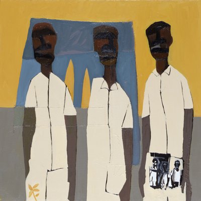 Church Boys III, 2000 (técnica mixta sobre lienzo) de Francks Deceus