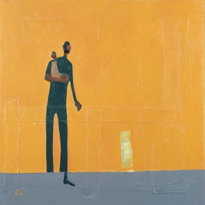Padre e hijo (técnica mixta sobre lienzo) de Francks Deceus